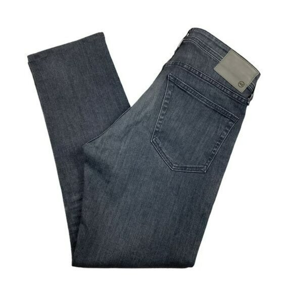 AG Adriano Goldschmied Mens Tellis Modern Slim Jeans Black Wash 33R - Picture 9 of 14